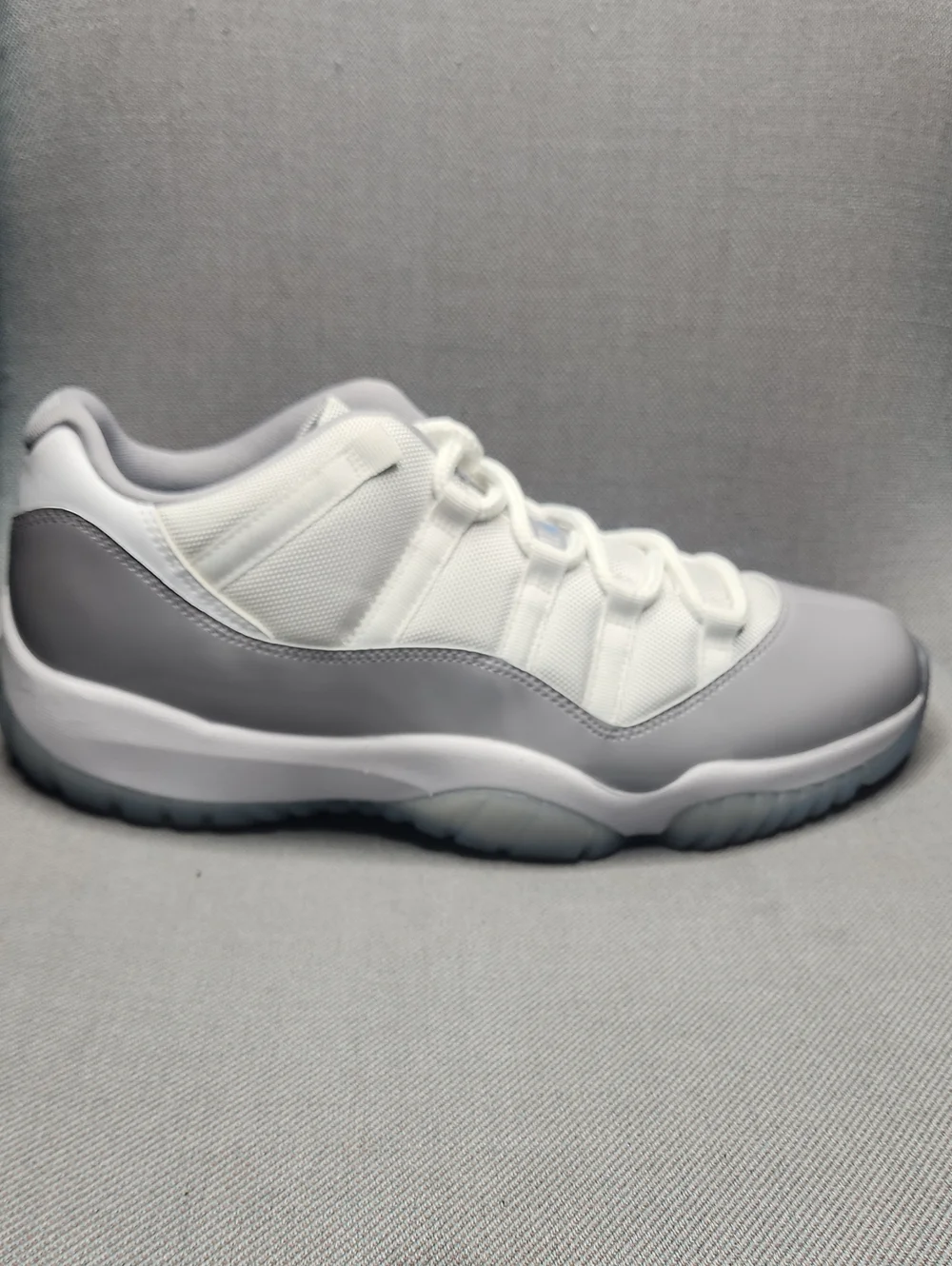 Men's Low-Top Athletic Sneakers - White & Gray 12s